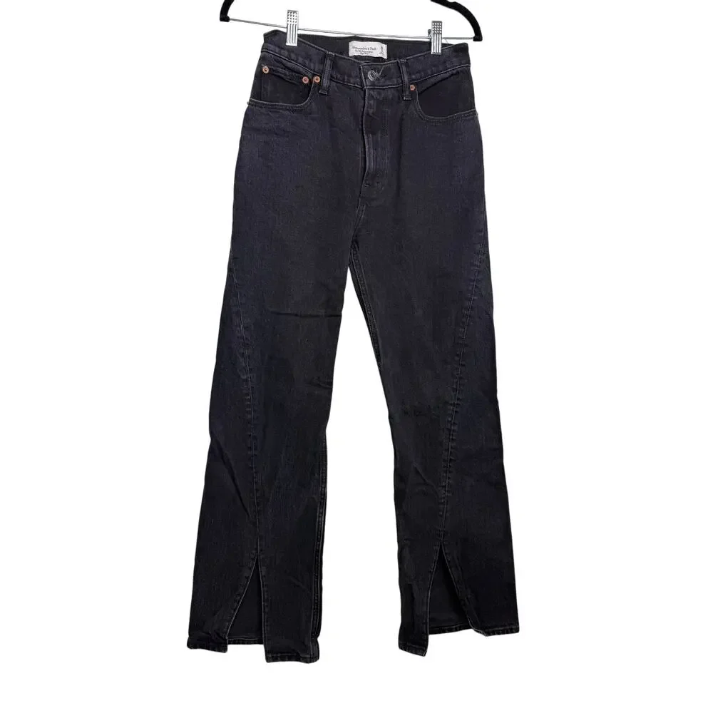 Abercrombie & Fitch Jeans Women's 25/0 Black 90s Relaxed Jean High Rise - Picture 6 of 6